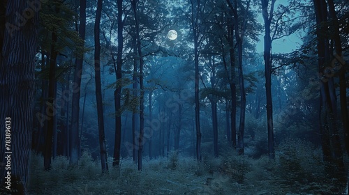 Moonlit Forest Clearing