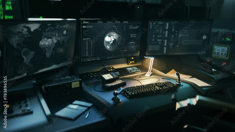 Modern computer tech tracking the location of the criminals. Computer ...