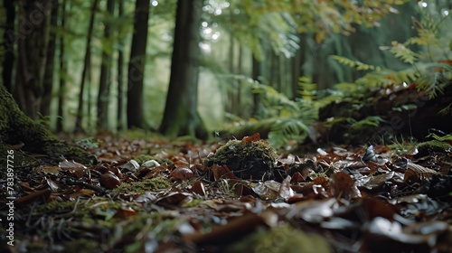 Mysterious Dark Forest Floor