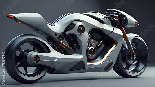 Imagine a sleek red motorcycle, isolated in a 3D render, representing speed and sporty transport