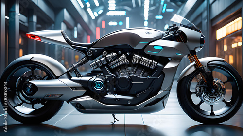 Imagine a sleek red motorcycle  isolated in a 3D render  representing speed and sporty transport