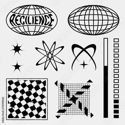 Retro futuristic design element, Streetwear Fashion Design for apparel, clothing, and poster