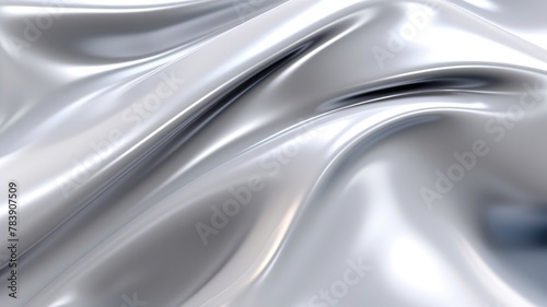 The close up of a glossy metal surface in white color with a soft focus. 3D illustration of exuberant. generative AI