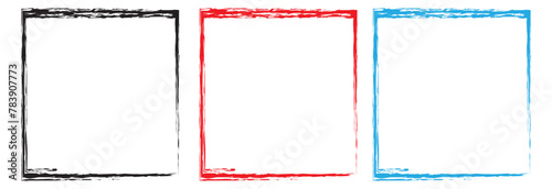 Grunge frames. Black brush stroke element. 11:11