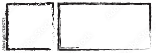 Grunge frames. Black brush stroke element. 11:11