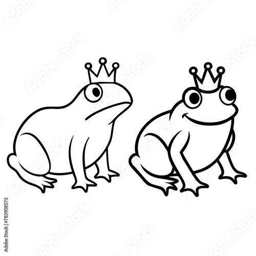 Frog Line Art Vector