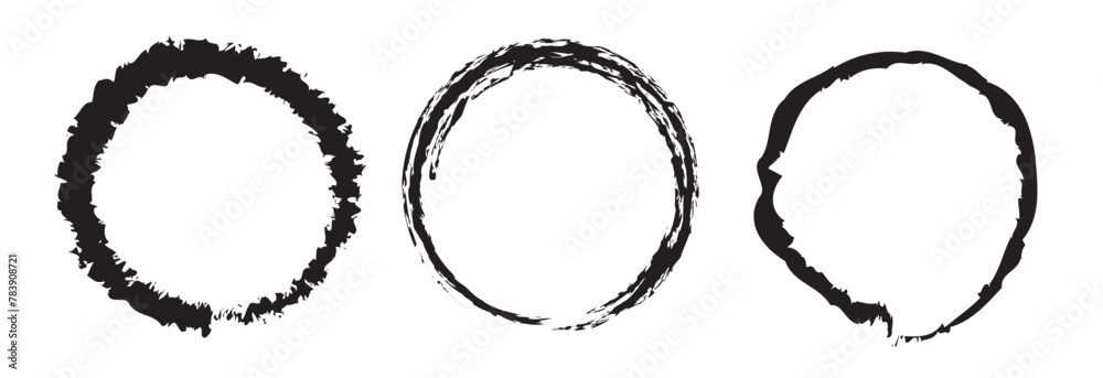 Brush strokes frame. vector brush strokes circles of paint on white background. Ink hand drawn paint brush circle. Logo, label design element vector illustration. Black abstract circle. 11:11 Brush strokes frame. vector brush strokes circles of paint on white background. Ink hand drawn paint brush circle. Logo, label design element vector illustration. Black abstract circle. 11:11
