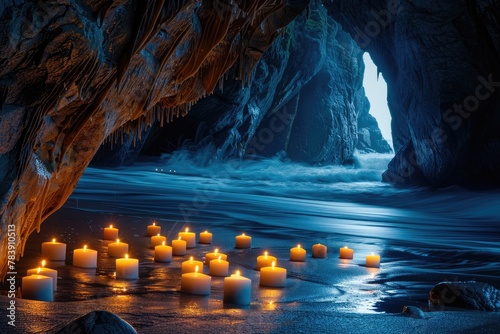 Candlelit cave exploration adventure and mystery