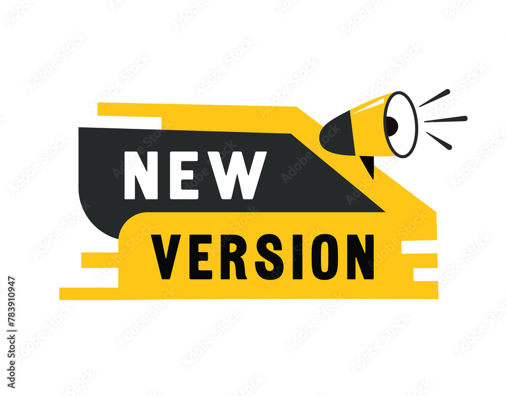 Obraz premium New version speech bubble icon modern style. Banner design for business, marketing. Vector label.