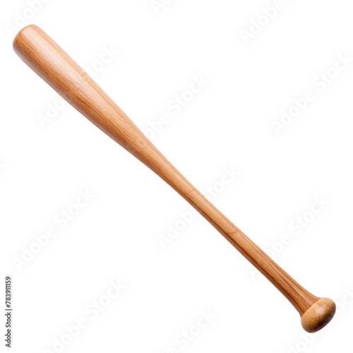 A wooden baseball bat on transparent background
