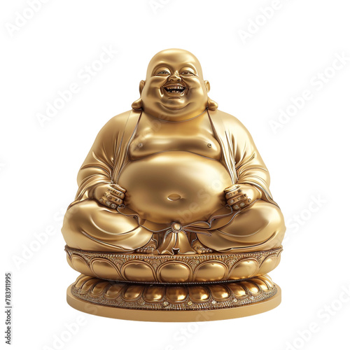 golden buddha statue isolated on transparent background
