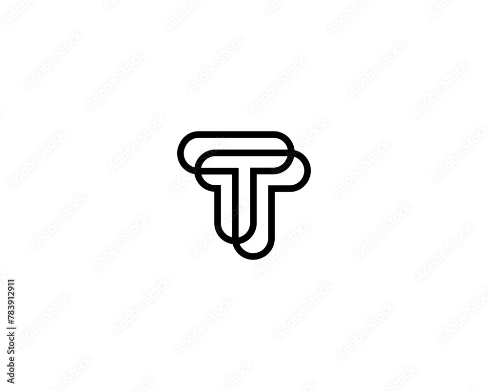 Double T black and white vector logo. Elegant minimalistic letters monogram initials. Double T black and white vector logo. Elegant minimalistic letters monogram initials.
