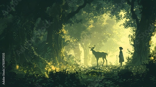 Artemis, the Eternal Guardian of Wildlife in the Tranquil Forest Sanctuary