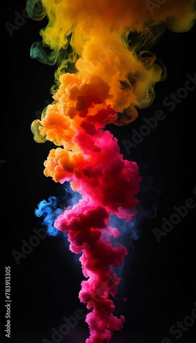 colorful smoke on black