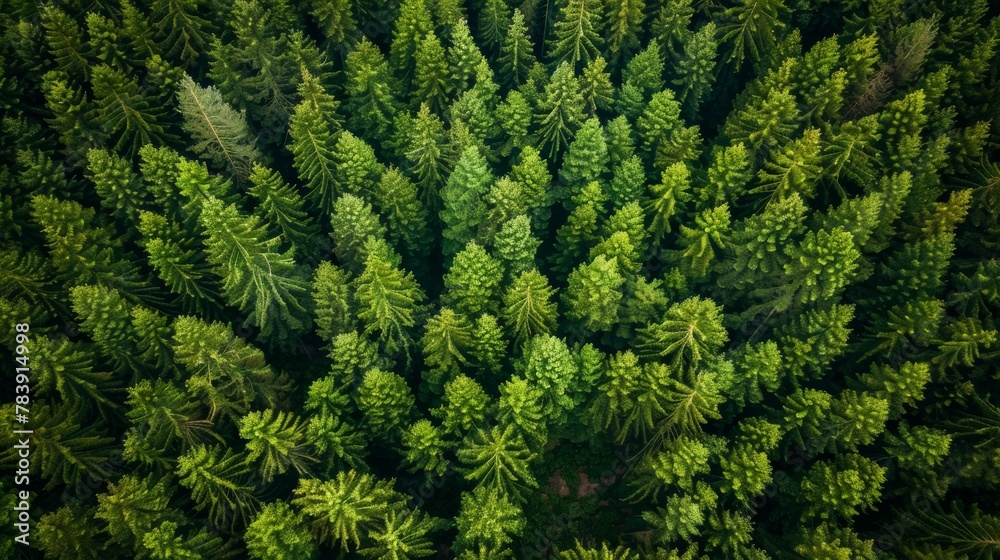 Aerial view of pine wood. Aerial view of pine wood.