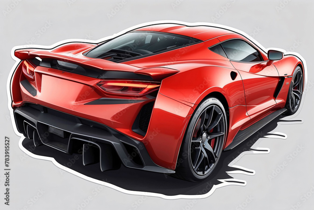 Obraz premium Sticker Red sports car