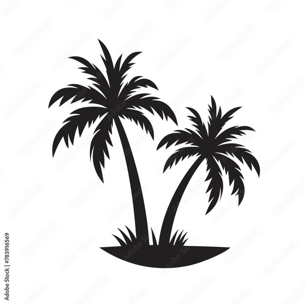 Palm Trees, Coconut tree, Vector, silhouette, logo