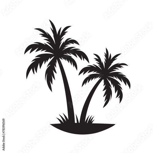 Palm Trees  Coconut tree  Vector  silhouette  logo