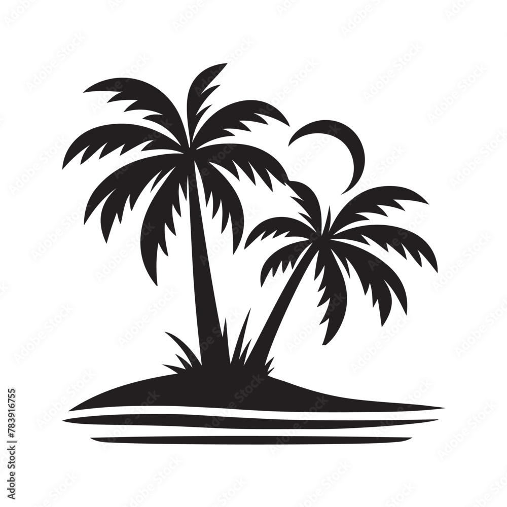 Palm Trees, Coconut tree, Vector, silhouette, logo