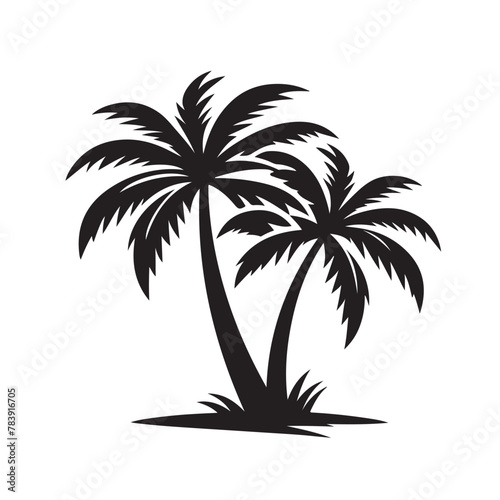 Palm Trees, Coconut tree, Vector, silhouette, logo © ronjit