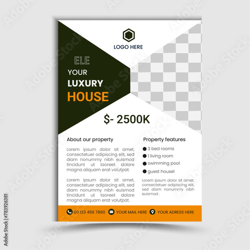Modern real estate flyer design or building brochure design template