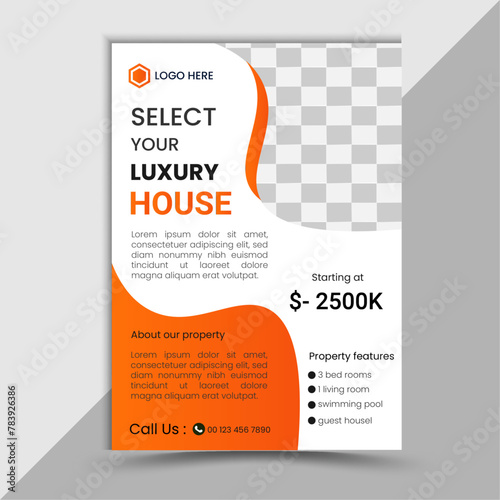 Modern real estate flyer design or building brochure design template