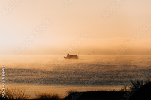 boat in the fog