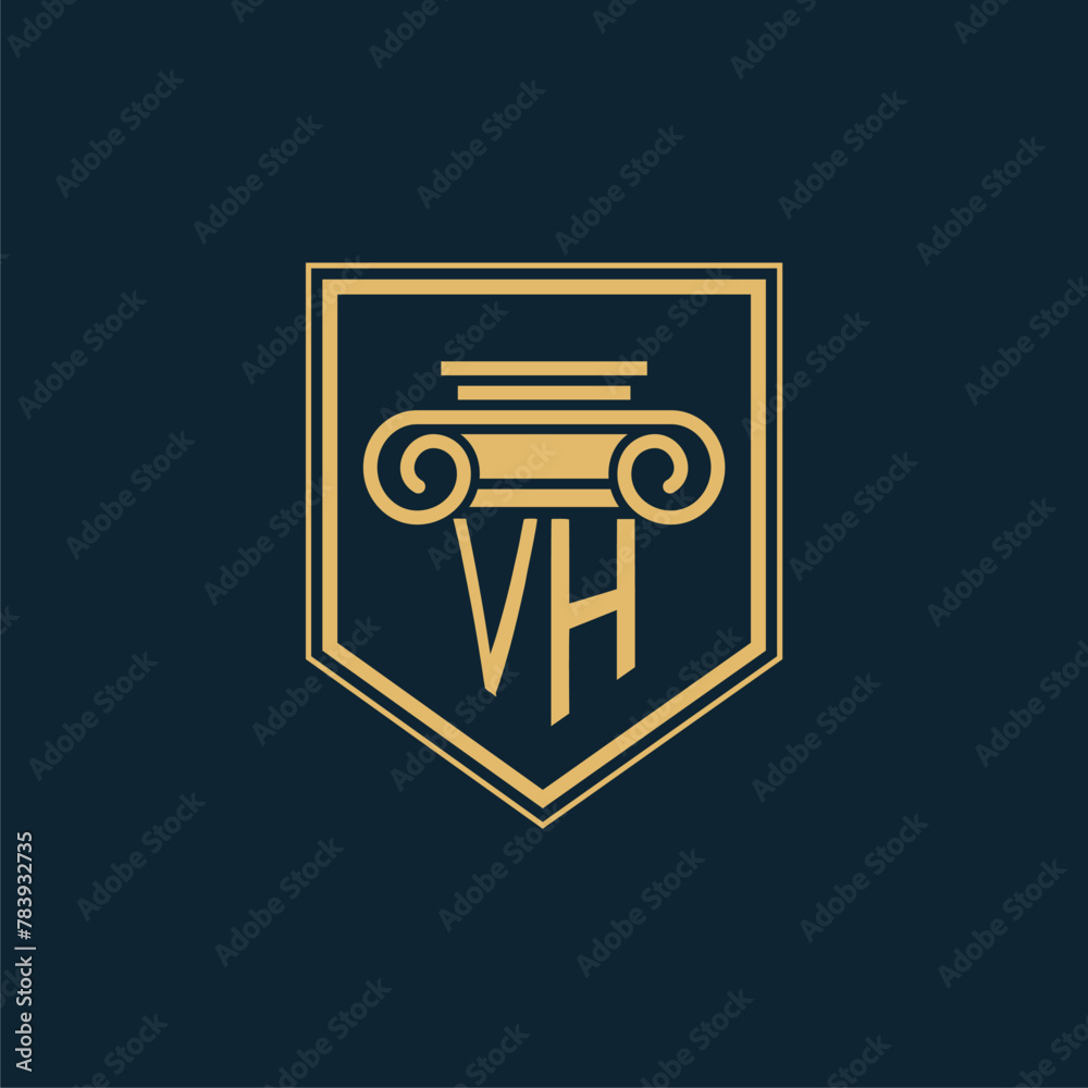 VH Initials Law Firm Logo Lawyer logo with creative law element Stock ...