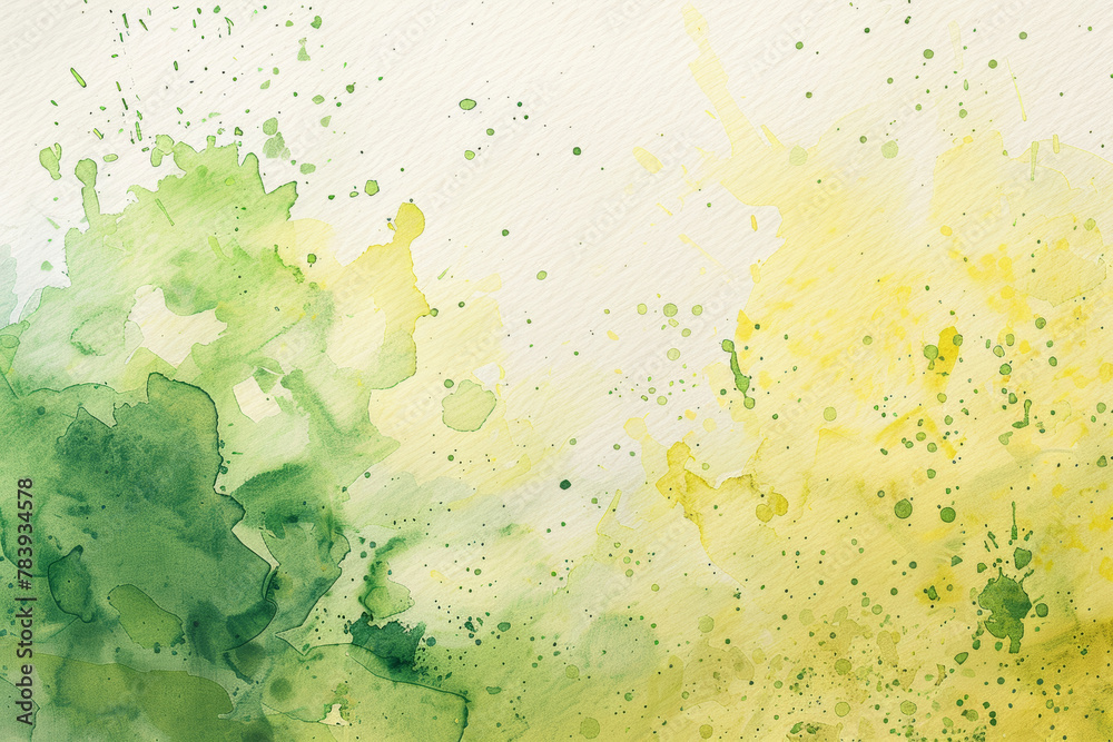 Obraz premium Soft Pastel Watercolor Splash, Abstract Green & Yellow Texture