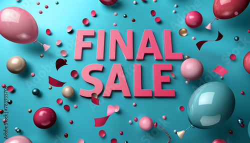 3d colorful 50% discount final sale banner