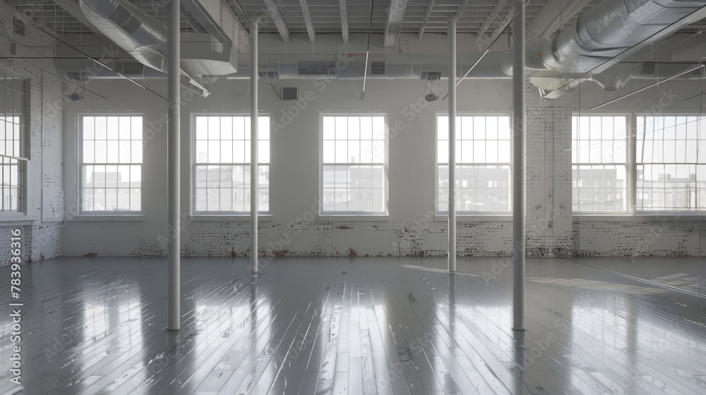 Obraz premium Modern dance studio space with mirrors