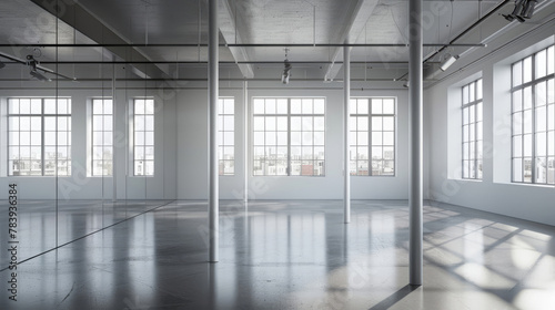 Modern dance studio space with mirrors