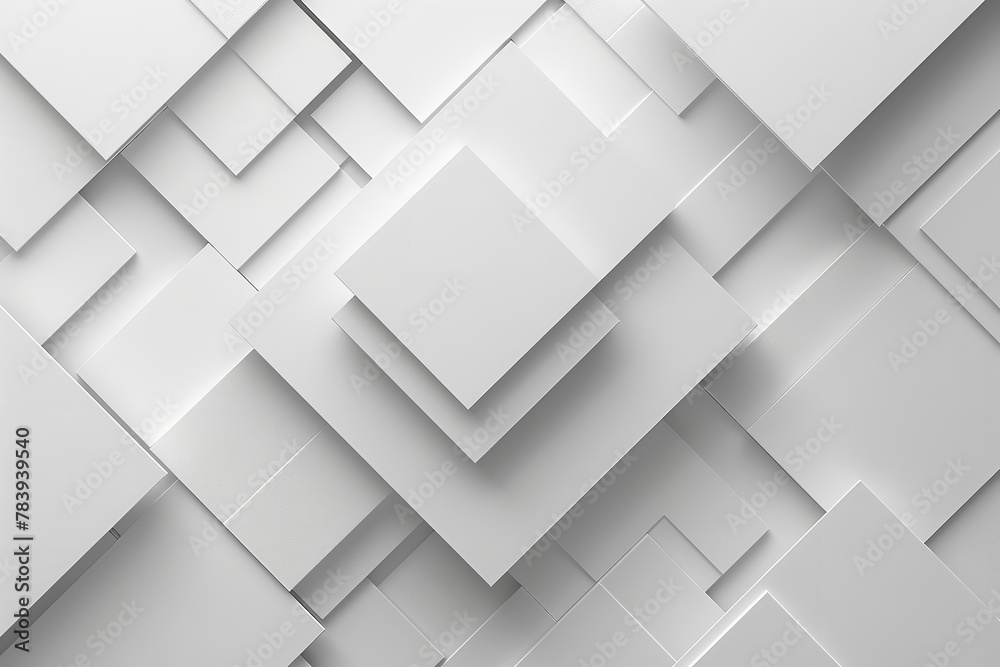 Contemporary white and light grey square overlapped patch. Generative Ai