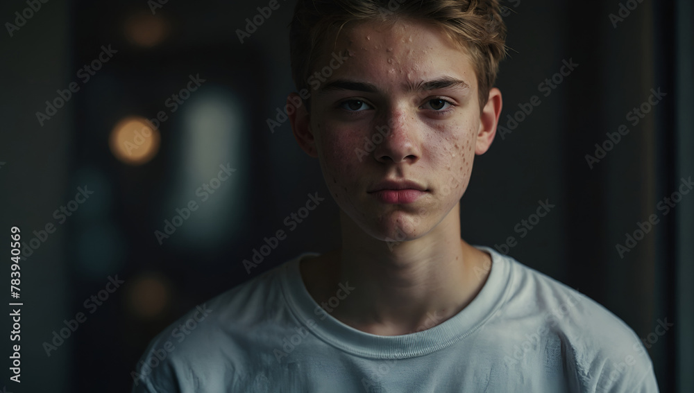 teenager with acne teenager with acne