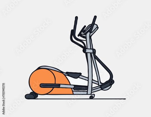 Elliptical Trainer Doodle Icon. Hand Drawn Symbol Vector