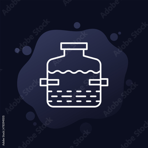 septic tank, sewer icon, linear vector