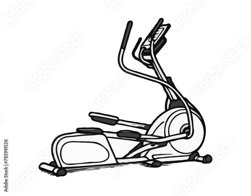 Elliptical Trainer Doodle Icon. Hand Drawn Symbol Vector