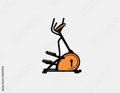 Elliptical Trainer Doodle Icon. Hand Drawn Symbol Vector