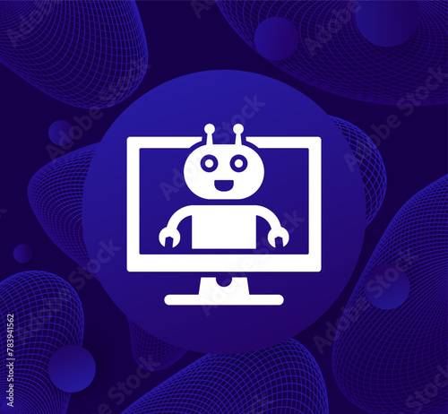 AI Assistant icon with a robot, vector