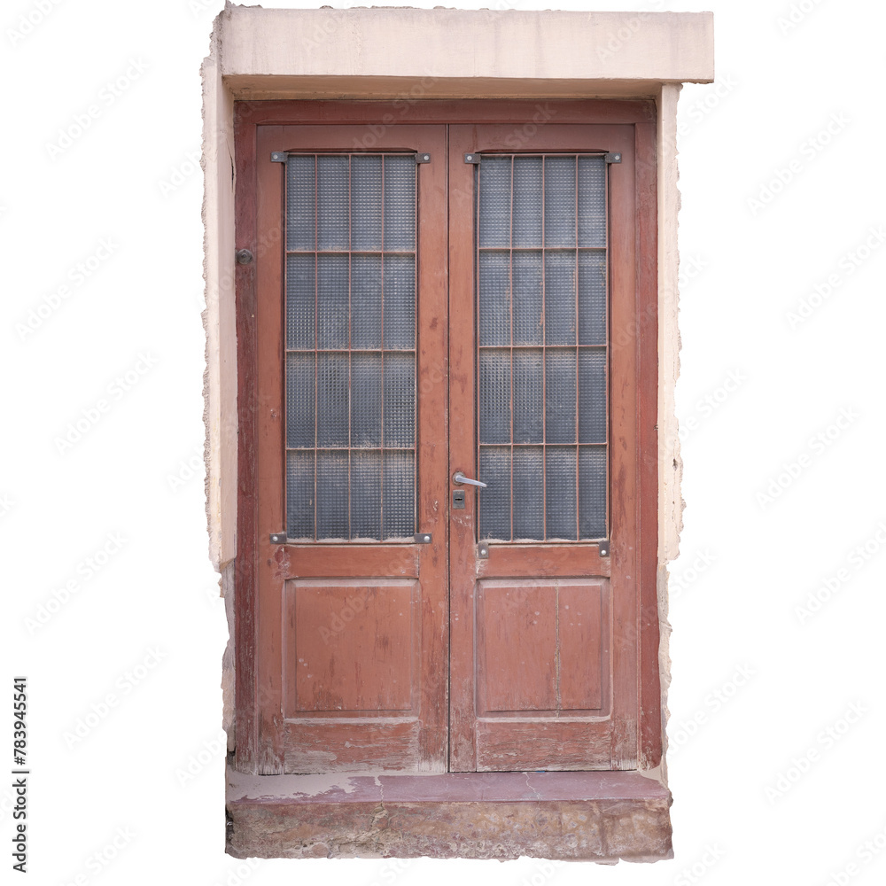 Obraz premium Vintage Weathered Wooden Door in Disrepair 
