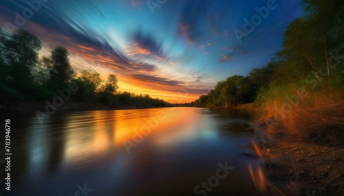 sunset over the river © Umair