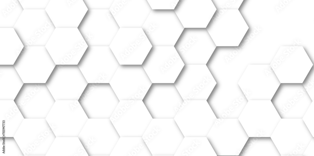 Abstract 3d background with hexagons backdrop background. A white marble wall with hexagon tiles for texture. honeycomb white Background ,light and shadow. Top view. Abstract background. Abstract 3d background with hexagons backdrop background. A white marble wall with hexagon tiles for texture. honeycomb white Background ,light and shadow. Top view. Abstract background.