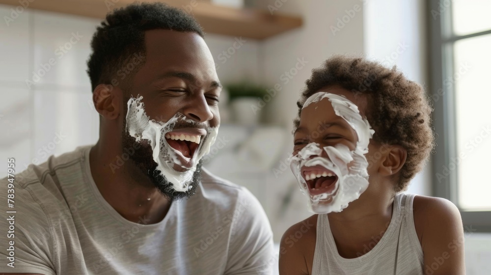 A Joyful Shaving Lesson at Home