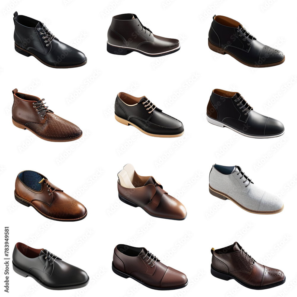 Men's shoes, transparent background, the beauty of the material and the elegance of wearing it Men's shoes, transparent background, the beauty of the material and the elegance of wearing it
