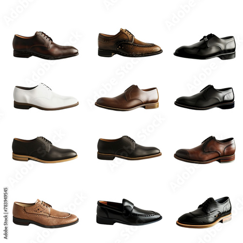Men's shoes, transparent background, the beauty of the material and the elegance of wearing it