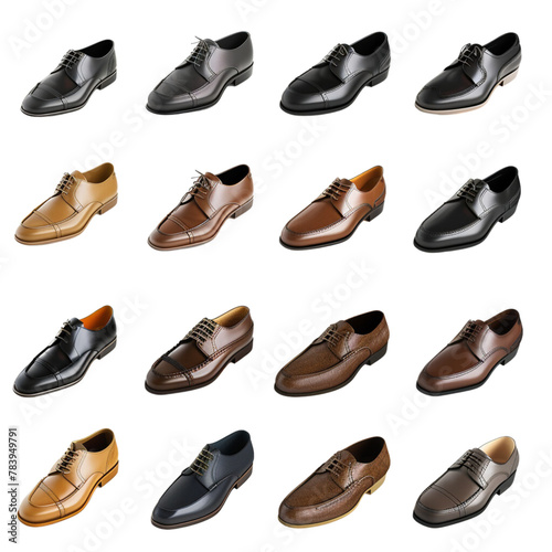 Men's shoes, transparent background, the beauty of the material and the elegance of wearing
