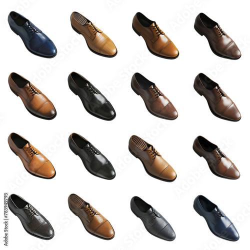 Men's shoes, transparent background, the beauty of the material and the elegance of wearing