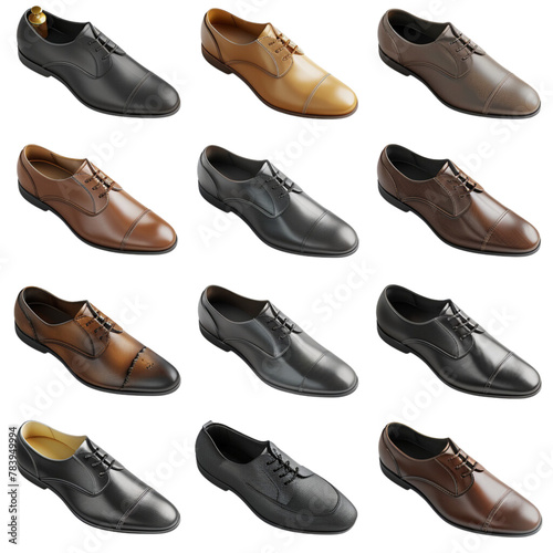 Men's shoes, transparent background, the beauty of the material and the elegance of wearing