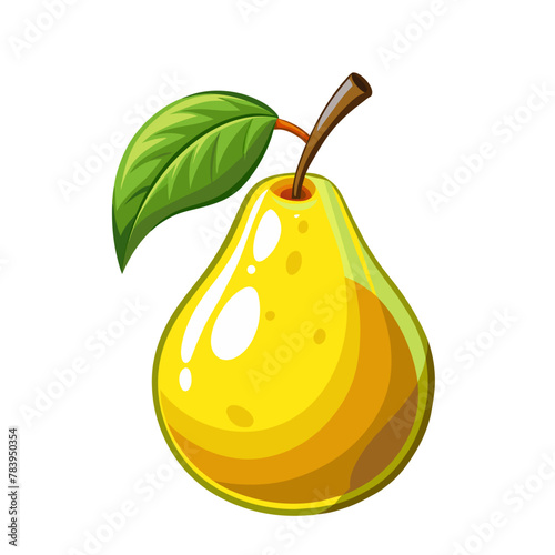 Yellow pear isolated on white background