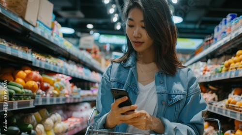 Woman Shopping with Smartphone photo